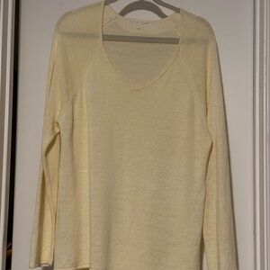 Eileen Fisher Light Yellow V-Neck Sweater